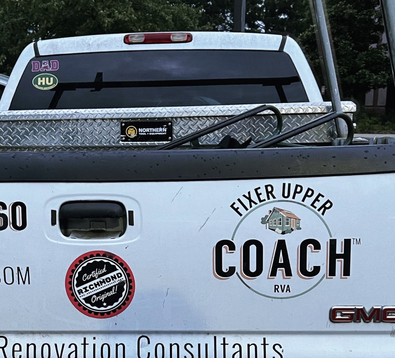 Certified A RICHMOND ORIGINAL badge on the vehicle of Fixer Upper Coach RVA